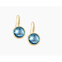 Jaipur Color 18K Yellow Gold, Blue Topaz Diamond Drop Earrings