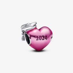 Pink 2024 Graduation Heart Charm,Pandora Moments