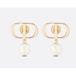 Petit CD Earrings
Gold-Finish Metal and White Resin Pearls