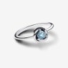 March Sea Aqua Blue Eternity Circle Ring