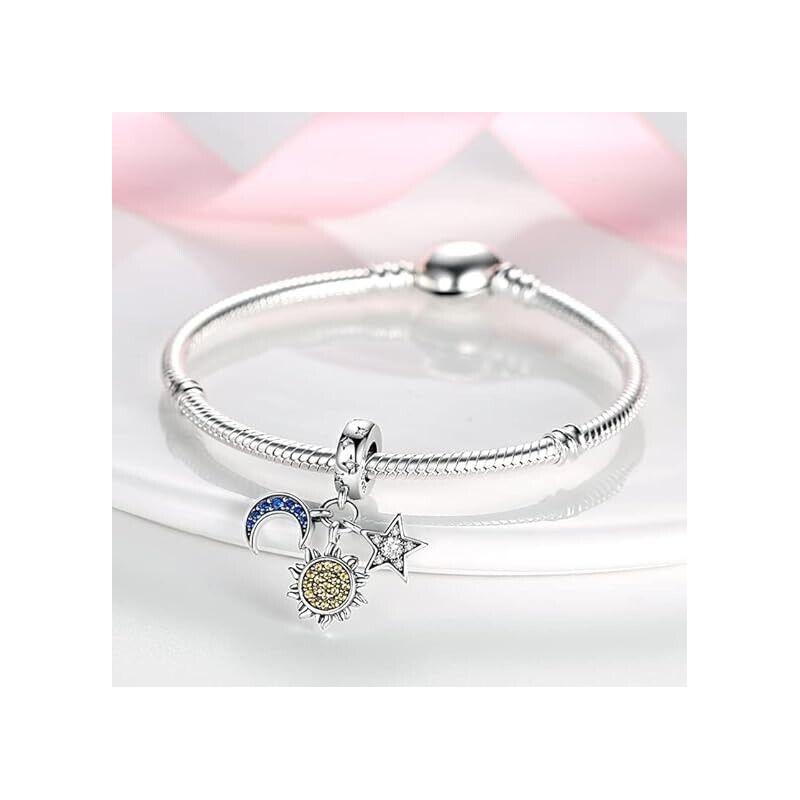 Pandora Charms Bracelet With Crystal Love Authentic 925 Silver