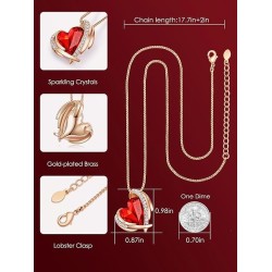 CDE Love Heart Pendant Necklaces for Women Rose Gold Tone