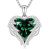 CDE Angel Wing Love Heart Birthstone Necklaces ,Mother's Day Gift