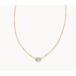 Mini Elisa Gold Satellite Short Pendant Necklace in Dichroic