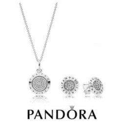 Pandora Logo Set Necklace, Pandora Necklace, Pandora Earrings
