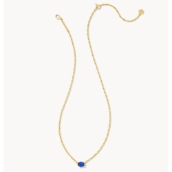 Kendra Scott Cailin Gold Pendant Necklace in Blue Crystal