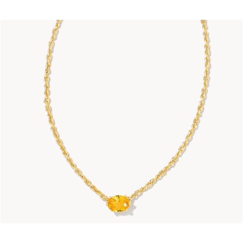 Kendra Scott Cailin Gold Pendant Necklace in Golden Yellow Crystal