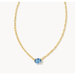 Kendra Scott Cailin Gold Pendant Necklace in Blue Violet Crystal