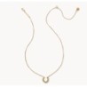 Noble Vintage Gold Horseshoe Pendant Necklace in Variegated