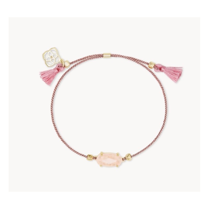Everlyne Pink Cord Friendship Bracelet in Rose Quartz