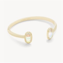 Elton Gold Cuff Bracelet in Dichroic Glass