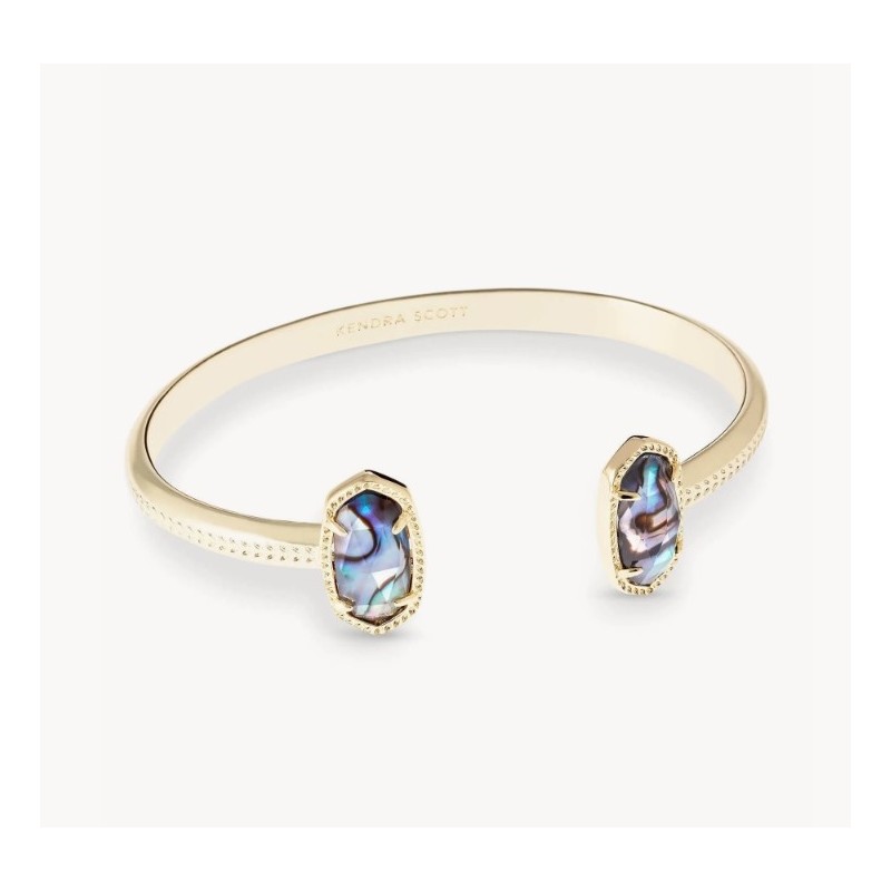 Elton Gold Cuff Bracelet in Abalone Shell