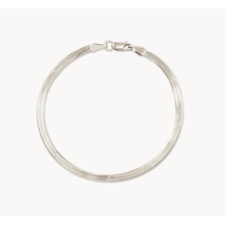 Herringbone Chain Bracelet in Sterling Silver