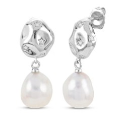 KAY Jewelry Baroque Cultured Pearl & White Earrings