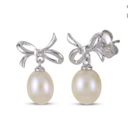 KAY Jewelry Cultured Pearl & White Bow Dangle Earrings