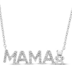 Diamond "Mama" Bear Necklace ,MOTHER'S DAY GIFTS
