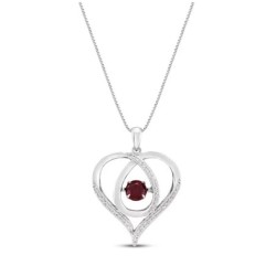 Love Pendant Necklace, Ruby Mother's Love
