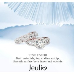 Jeulia 4 Carat Openwork  Rose Gold Round Cut Halo Engagement Ring