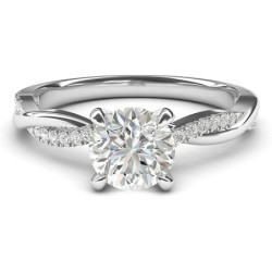 THELANDA Solid 14k White Gold  CT Diamond Engagement Ring Promise Ring