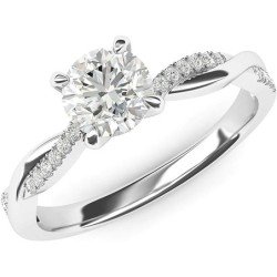 THELANDA Solid 14k White Gold  CT Diamond Engagement Ring Promise Ring