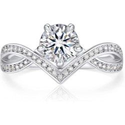 MomentWish Engagement Ring for Women, Moissanite Promise Ring