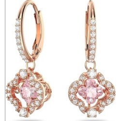 SWAROVSKI Sparkling Dance Clover  Earrings Jewelry  Pink Crystals