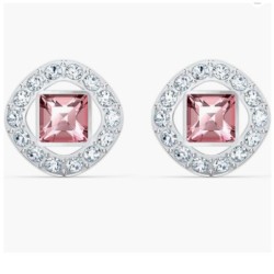 SWAROVSKI Angelic Square Earrings,Pink Crystal