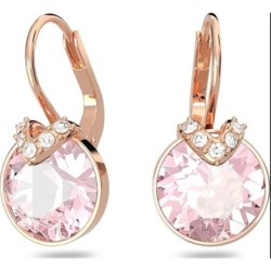 Swarovski Bella Crystal Earrings,Rose Gold Plated Pink Crystal