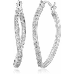 Vir Jewels 1/4 cttw Diamond Hoop Earrings .1 Inch