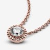 Round Sparkle Halo Necklace,Select Size17.7in