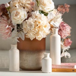 Sullivans White Ceramic Vase Set, Farmhouse Decor, Home Decorative Vase